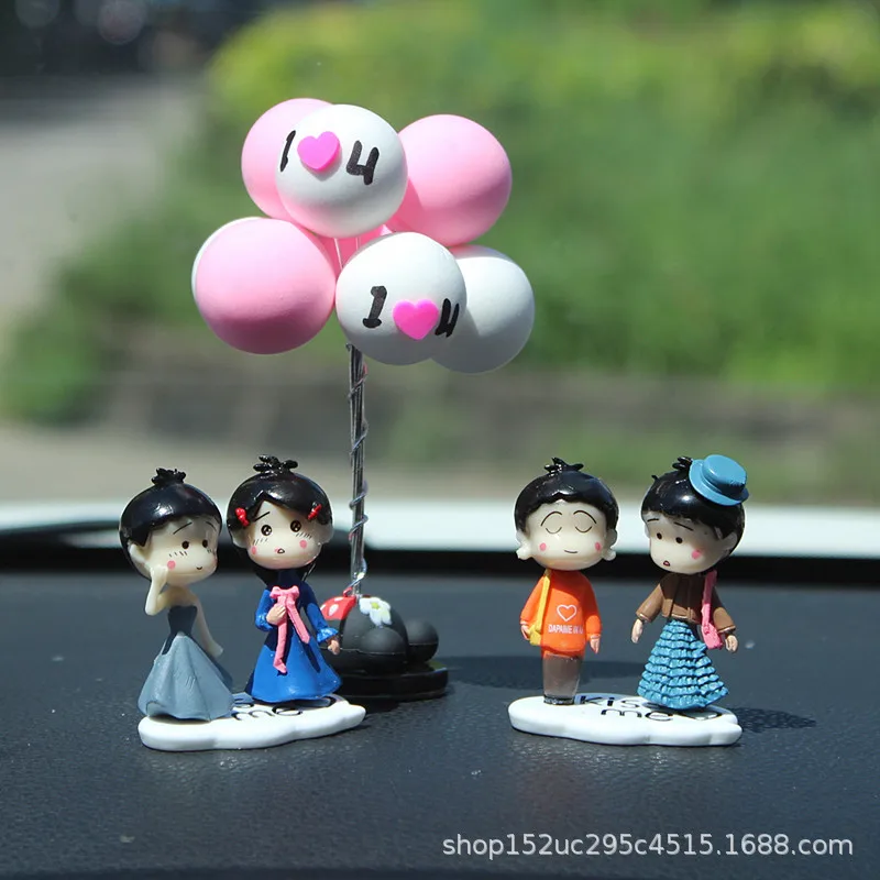 DADHOT Cute Car Decoration Lovely Couple Car Decoration Cute Cartoon  Couples Action Figure Figurines Balloon Ornament Auto Interior Dashboard  Accessories for Boys Girls Gifts (Pink&Green Balloon) : : Car &  Motorbike