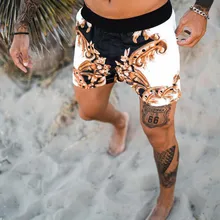 2021 New Men's Beach Shorts Trunks Cofortable Swimwear Men Casual Quick-Drying Breathe Print Cotton Suit Summer Shorts Male