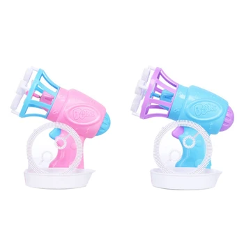 

2Pc Bubble Blower Toy Soap Bubble Toy Cartoon Gift Children's Hand Bubble Blower(Blue&Pink)