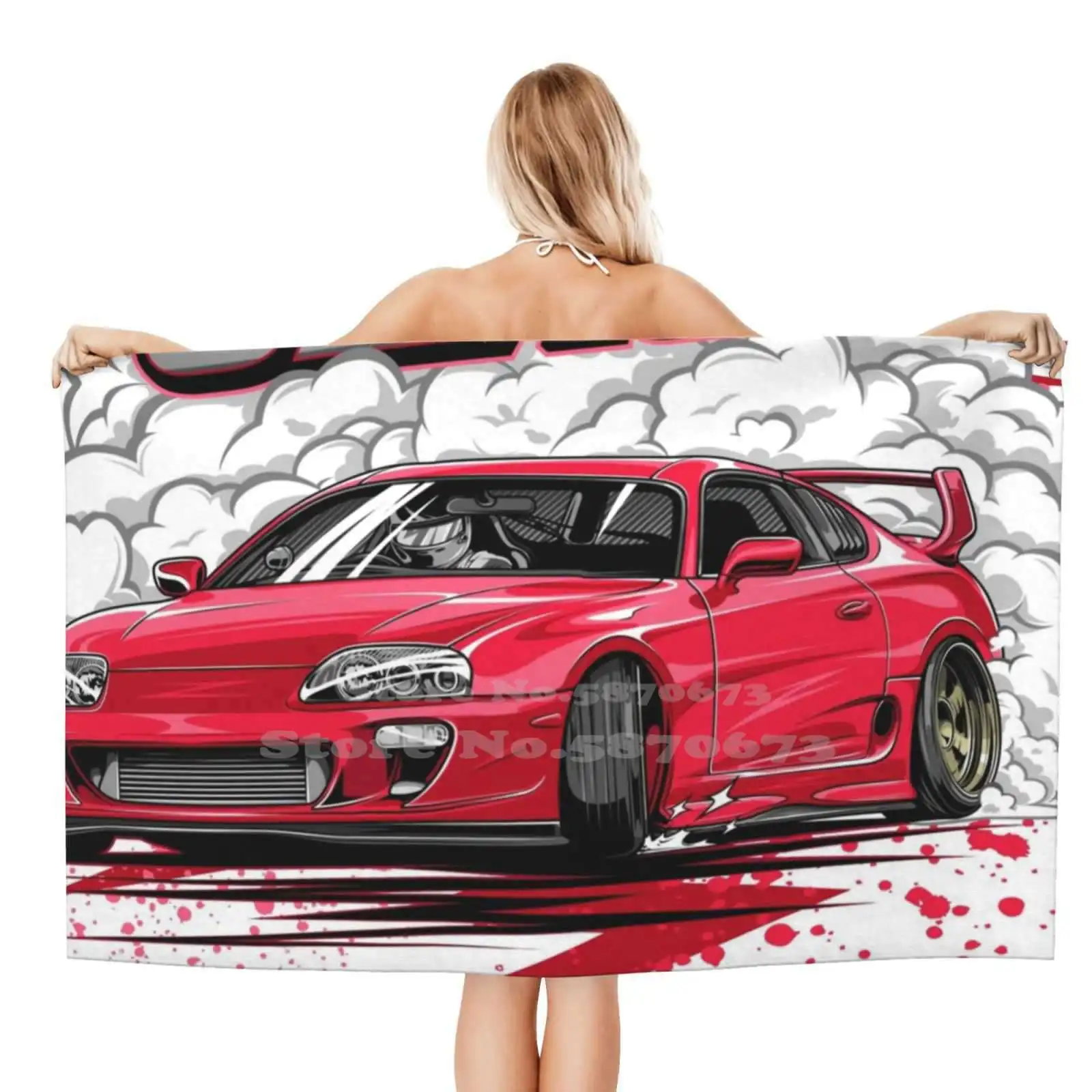 Toyota Supra A80 Modello Morbido Asciugamano Per Il Viso Casa Outdoor 2Jz Mk4 Trd Trd Mk4 Mk4 Racecar Tuner Turbo Stance Sbloccato
