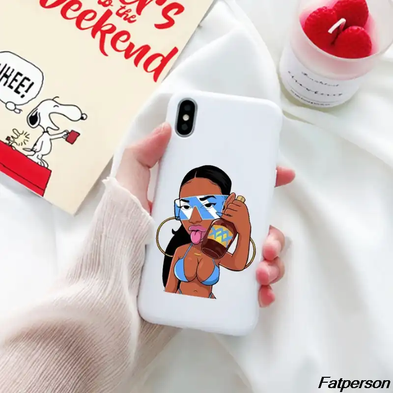 Funny Black Head Girl Phone Case Make Money Not Friends - 