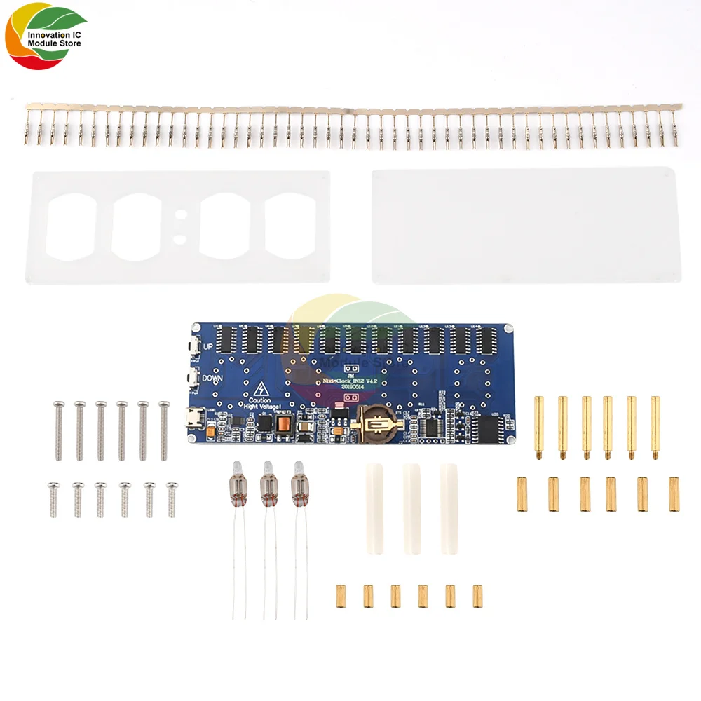 MOOKEENONE 1 Set FAI DA TE IN12 IN-12 Nixie Tubo PCBA Kit Digitale Orologio Circuito Kit Senza Tubi MOOKEENONE 1 Set FAI DA TE IN12 IN-12 Nixie Tubo PCBA Kit Digitale Orologio Circuito Kit Senza Tubi