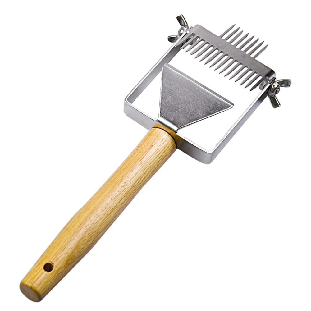 Скребок с двойной иглой Лопата Вилка для меда из нержавеющей стали Регулируемые Аксессуары Инструмент для пчеловодства многофункциональная расческа практичная