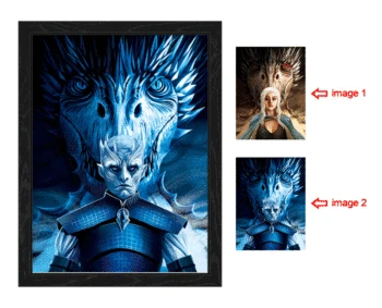 

Night King/Daenerys Targaryen GOT 3D Lenticular Flip Movie Poster Game of Thrones 3D Lenticular Poster 3dPrint Lenticular Sheet