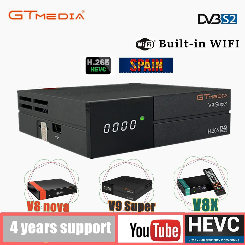 HD DVB-S2 Gtmedia V8X H.265 рецептор V9 супер работает Gt Media V8 Nova Испания Португалия Европа Full