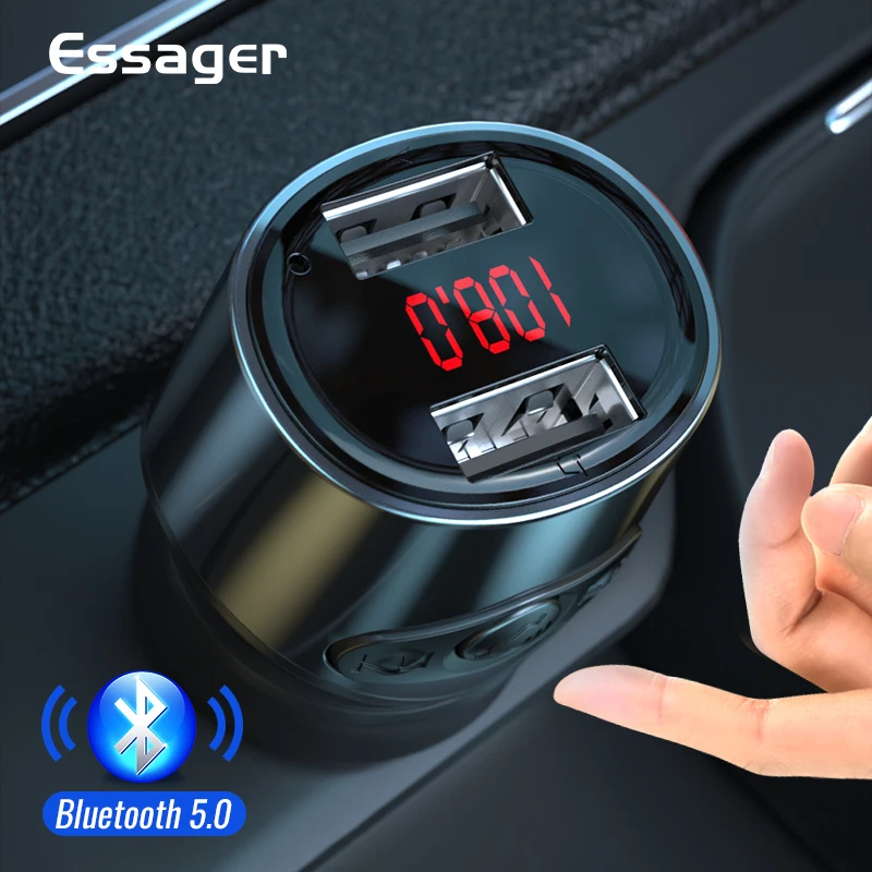 Essager USB Автомобильное зарядное устройство беспроводной Bluetooth 5 0 автомобильный