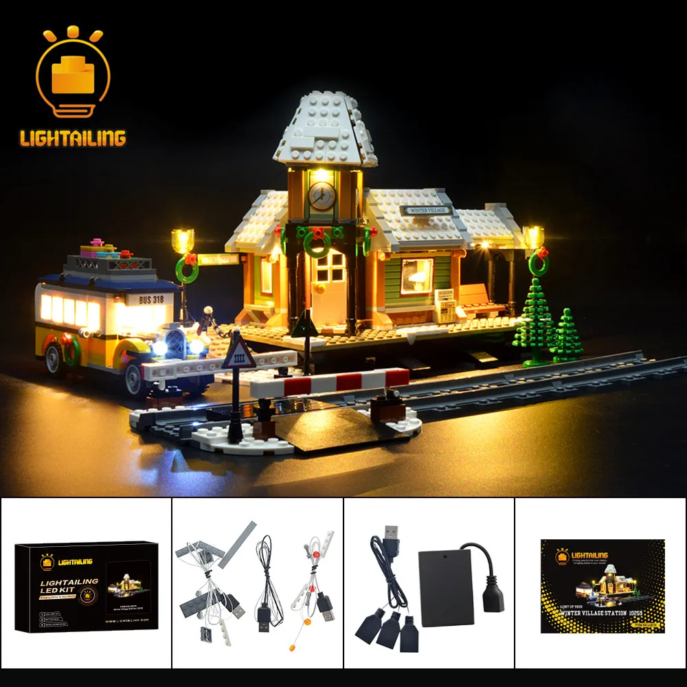 Günstige LIGHTAILING Led Beleuchtung Kit Für Echte Kreative Serie Winter Dorf Station Bausteine Kompatibel Mit Modell 10259