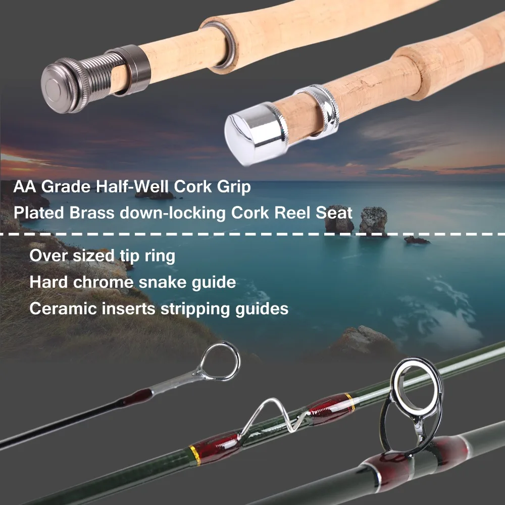 Vara de Pesca de Carbono Médio com Tubo de Cordura Haste da Mosca Maximumcatch Voar - 6'6 7' 7'6 Ação Rápida Super Leve 6' 30t sk 10 High Quality Esporte e Lazer