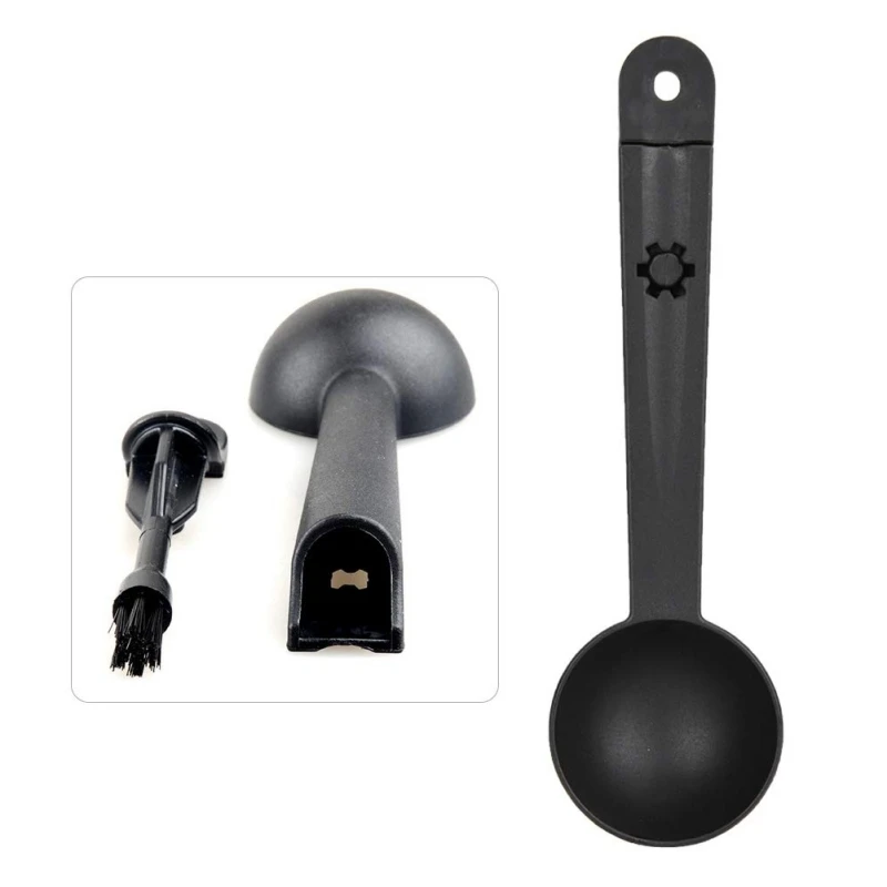 Household Coffee Scoop For Kitchen New Creative 2 In 1 Coffee Spoon With Coffee Machine Cleaning Brush