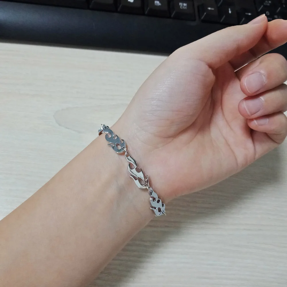 flame bracelet Женское Ожерелье с колючей проволокой в стиле хип-хоп панк, колье на цепочке, подарки для друзей, Collares de Moda - Окраска металла: flame bracelet