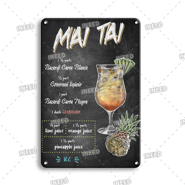INEED Vintage Metal Tin Sign Decorations Gin & Tonic Cocktail Plate Decorative Poster Plaque Retro Bar Kitchen Home Wall Decor 10567
