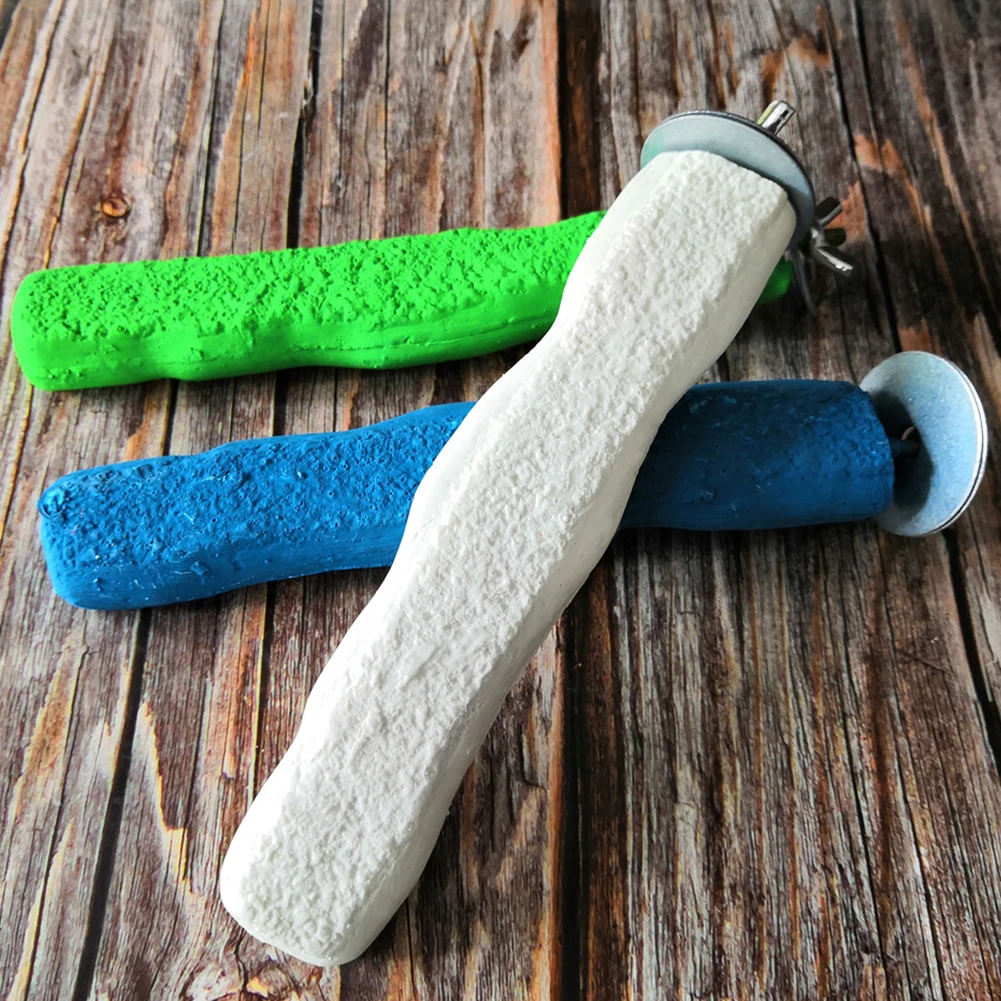 Size M Random Color Hanging Decor Bird Toys Small Animals Standing Pet Parrot Perch Grinding Jumping Non Toxic Rough Surfaced Stone - Цвет: Size M