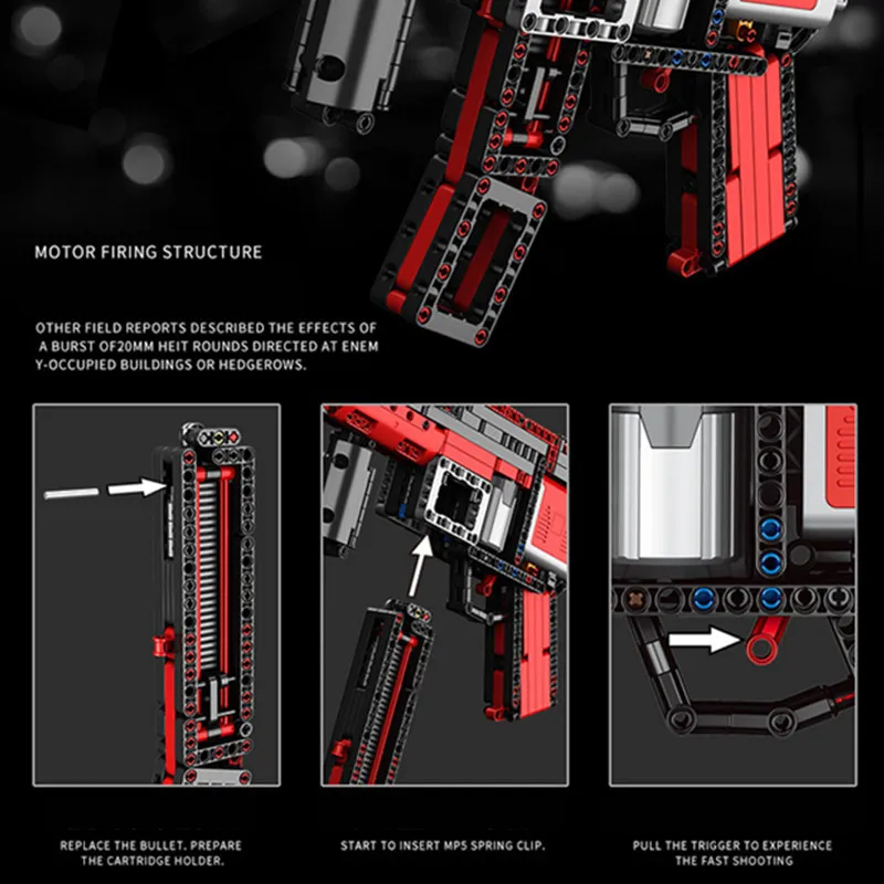 Электрический Мотор мощность MP5 SWAT игрушки пистолет Fit Technic модель машины строительный блок кирпич подарок на день рождения для мальчика Дети