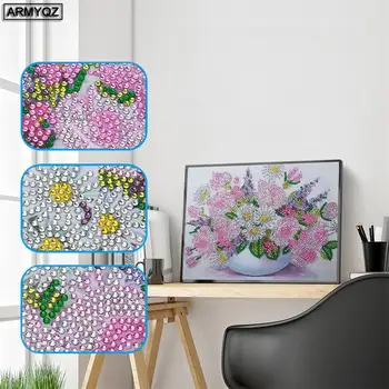 

2020 new 5D DIY Special Shaped Diamond Painting Flower Cross stitch Diamond Embroidery Animals Picture Of Rhinestones Home Decor