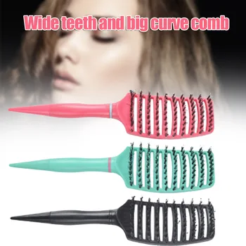 

Hair Scalp Massage Comb Large Curved Wide Tooth Hairbrush Curly Detangle Hair Brush for Salon Hairdressing Styling Tool EY