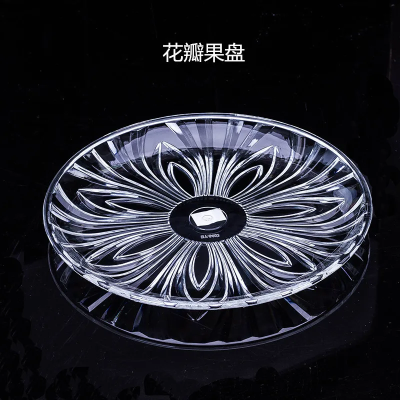 European Style Transparent Double Layer Acrylic Fruit Bowl KTV Bar PC Plastic Creative Shatter-resistant Fruit Platter Show Plat