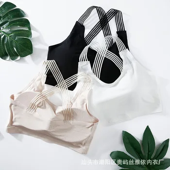 

Large-sized ice-silk cross breathable band with beautiful back,chest-plastering,cushion, anti-slipping, bottom-setting