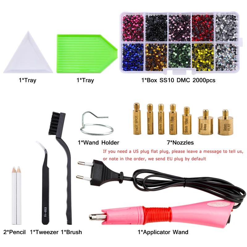 Hotfix Rhinestone Applicator Tool, 17 Colors Rinestones Set