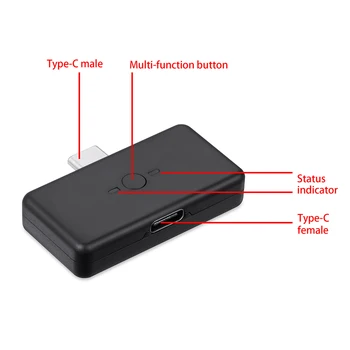 

Type-C Bluetooth 5.0 Transmitter Bluetooth Audio Adapter Compatible for Switch/PS4/PC Host New Arrival