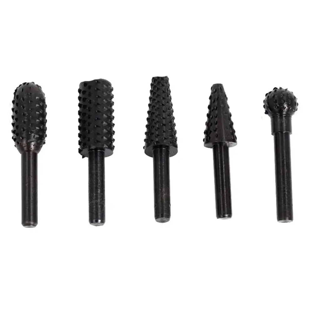 5pc Деревообрабатывающий Электрический роторный файл 5/10 шт набор черный Электроинструмент деревообрабатывающий Rasp долото в форме вращающийся - Цвет: 5pc