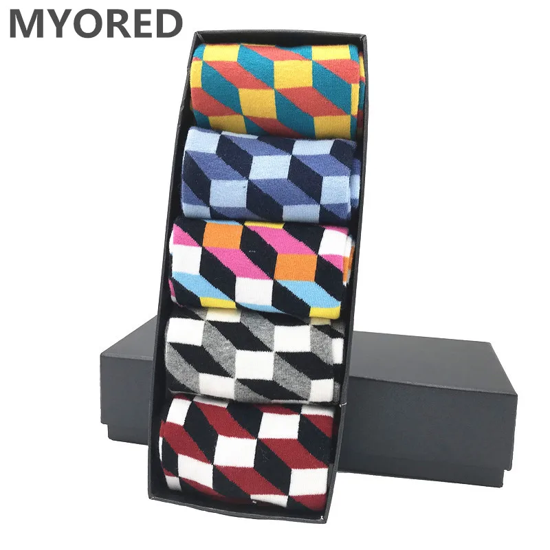 MYORED Прямая чесаные хлопковые повседневные новые подарочные носки мужские модные осень зима четыре сезона Calcetines de hombre