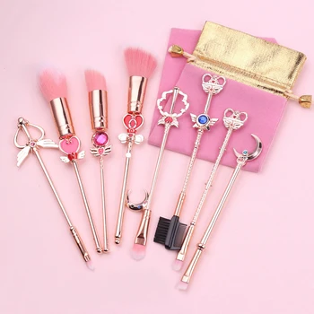 

8Pc Makeup Brushes Tool Set Sakura Sailor Moon Pretty Cute Makeup Brush Blush Eye Shadow Concealer Cosplay Christmas Girl's Gift
