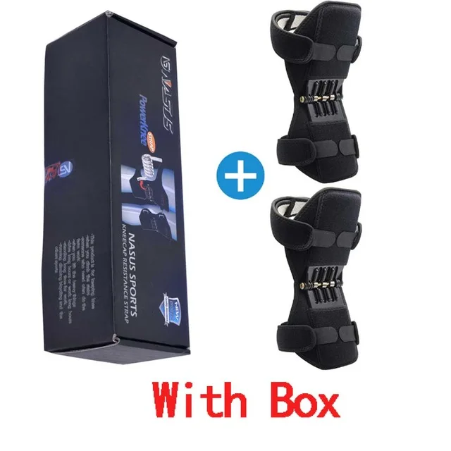 1 pair with box Наколенники для защиты, поддерживающие мощность, наколенники, мощная, отскок, весна, сила, спорт, уменьшает боль, старая, холодная нога, защита - Цвет: 1 pair with box