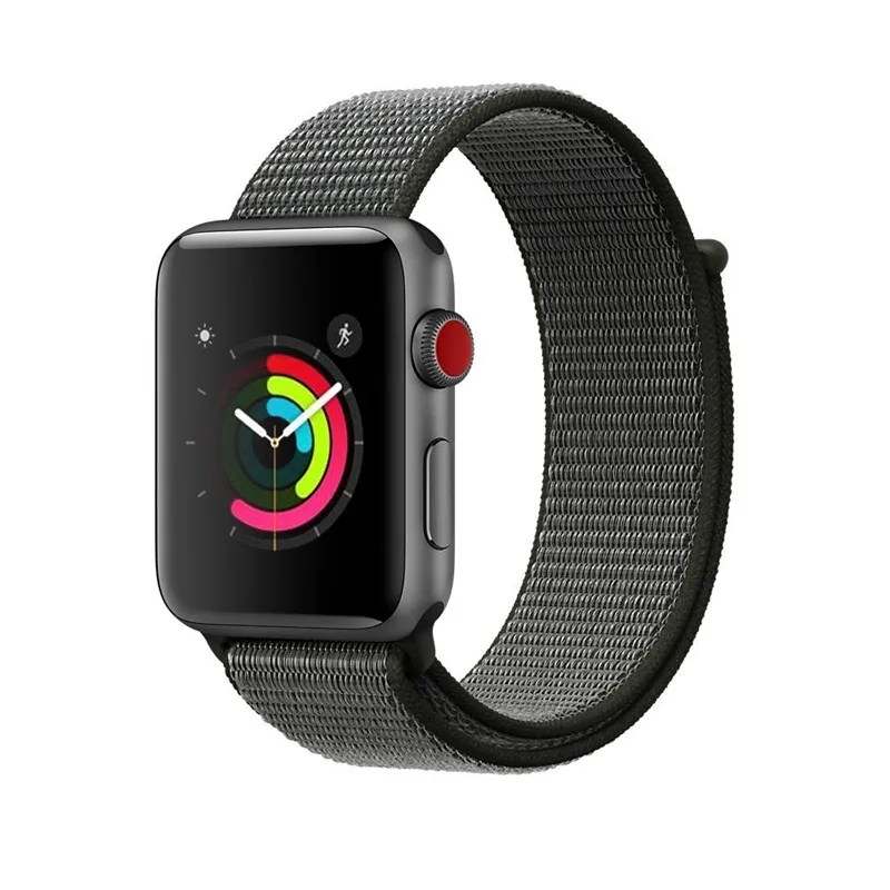 Спортивный нейлоновый ремешок для Apple Watch, ремешок iWatch, серия 1, 2, 3, цветной нейлоновый ремешок с застежкой, тканые запасные ремешки для часов - Цвет: Серый