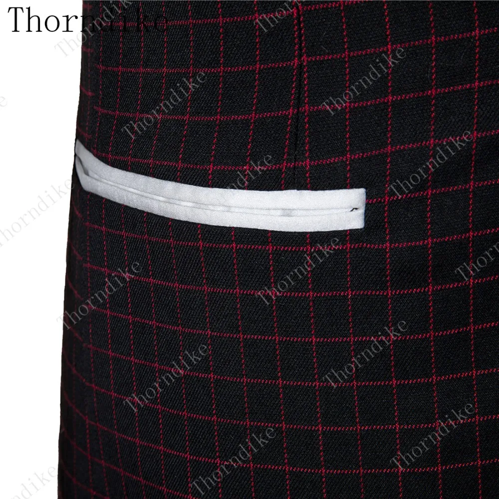 Высокое качество костюм Homme 3 шт формальный мужской костюм Ternos Slim Fit смокинг для выпускного костюмы для мужчин плед жениха Свадебные костюмы