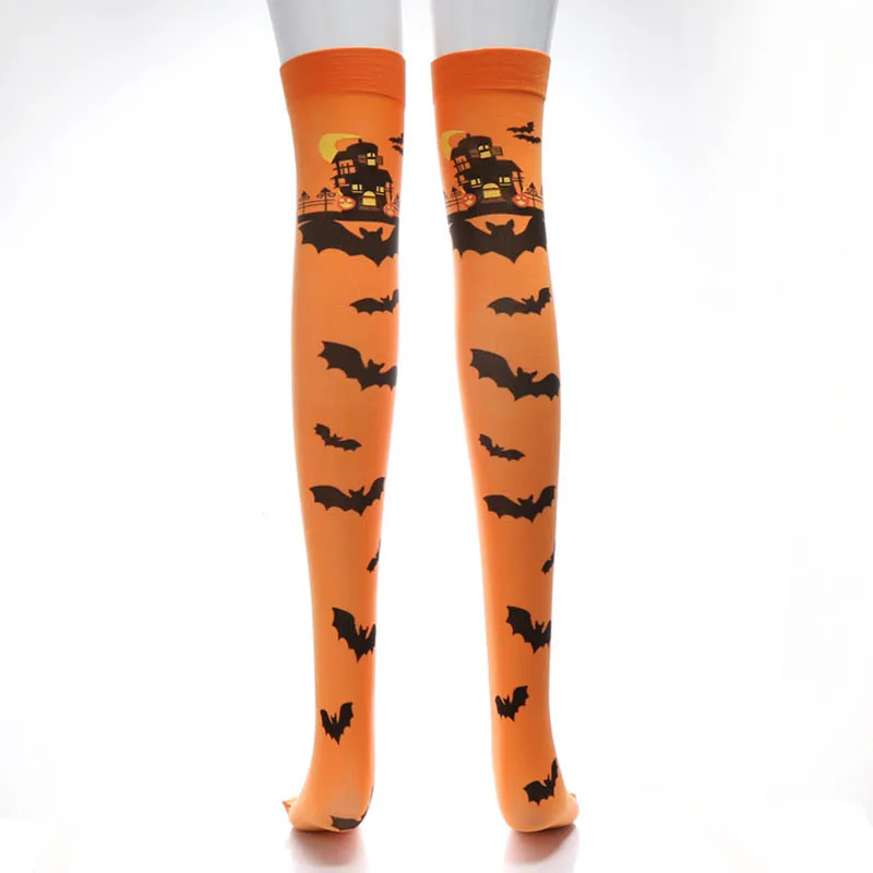 2 Носки для Хэллоуина для женщин, трендовые, с рисунком летучей мыши, дышащие, впитывающие пот, антифрикционные чулки для женщин - Цвет: 2