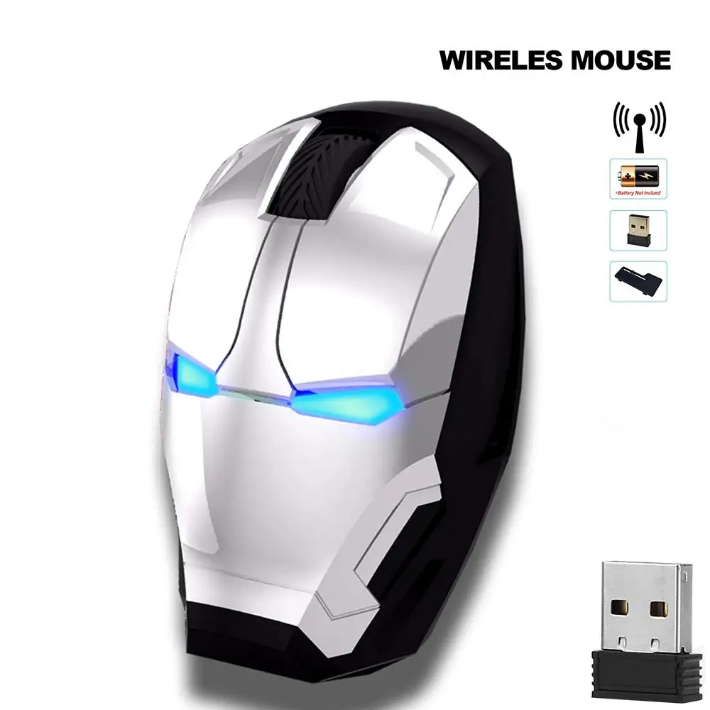 Cool Wireless Iron Man Mouse Mice Ergonomic 2.4G Portable Mobile Computer Click Optical USB Receiver for PC Laptop Mac Book usb wireless mouse Mice