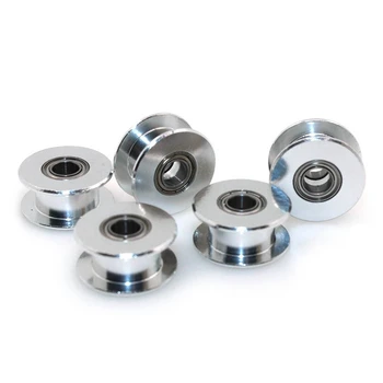

GT2 5mm Bore Aluminum Toothless Timing Belt Idler Pulley for 3D Printer 6mm Width Timing Belt (Pack of 5pcs)