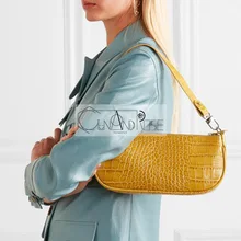 Маленькая сумка-мессенджер, Женская винтажная сумка из искусственной кожи, Женская Ретро сумка на плечо с узором «крокодиловая кожа», Повседневная однотонная женская сумка