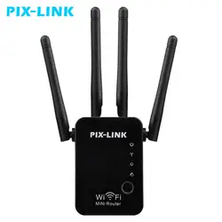 PIXLINK – répéteur WiFi sans fil longue portée, 2.4 ghz, 300 mbps, amplificateur, routeur, avec 2 ou 4 antennes 