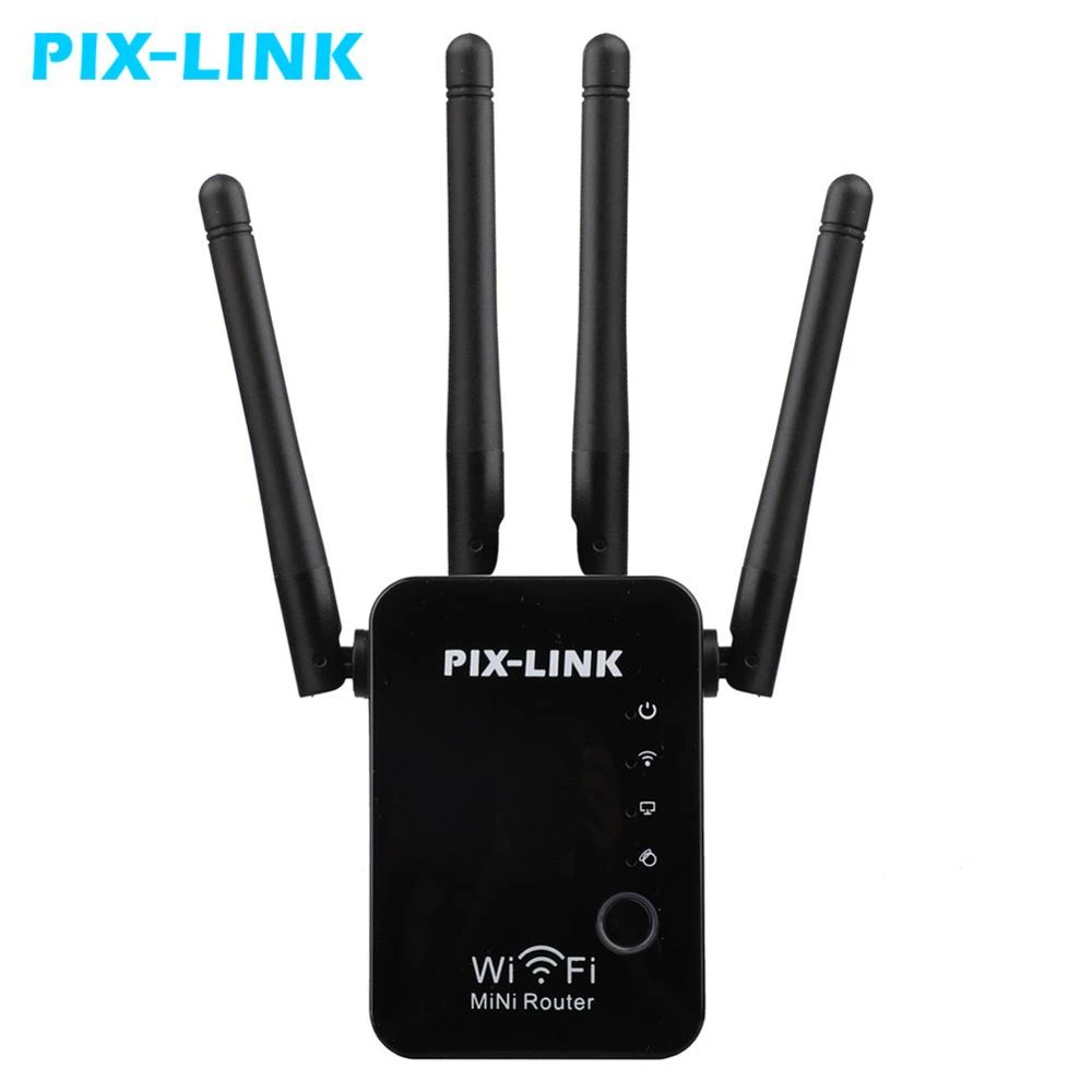 PIXLINK Repeater WiFi 300Mbps Bộ Khuếch Đại Rourter/ Booster/AP Đại Mạng Giãn Nở Router Công Suất Bộ Mở Rộng Roteador 2/4 Ăng Ten amplifier with wifi