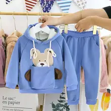 Комплекты одежды для малышей Детский костюм на день рождения спортивные костюмы для мальчиков и девочек Детские Брендовые спортивные костюмы толстовки Топ+ штаны комплект из 2 предметов