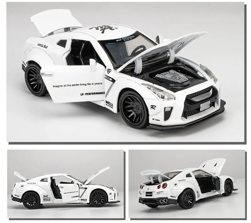 Новинка 1:32 GTR Гоночный сплав модель автомобиля литые игрушечные машинки Детские игрушки для детей подарки мальчик игрушка Дорога для автомобиля