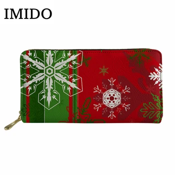 

Womens Wallets Red Leather Purse Bags Merry Christmas Card Holder Wallet Credit Card Fashion Wallet Custom Wallet Carteras