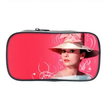 

2020 Audrey Hepburn Pencil Pouch Women Girls Make Up Cases Pen Bags Travel Mini Bag For Girls Casual Wallets For Children School