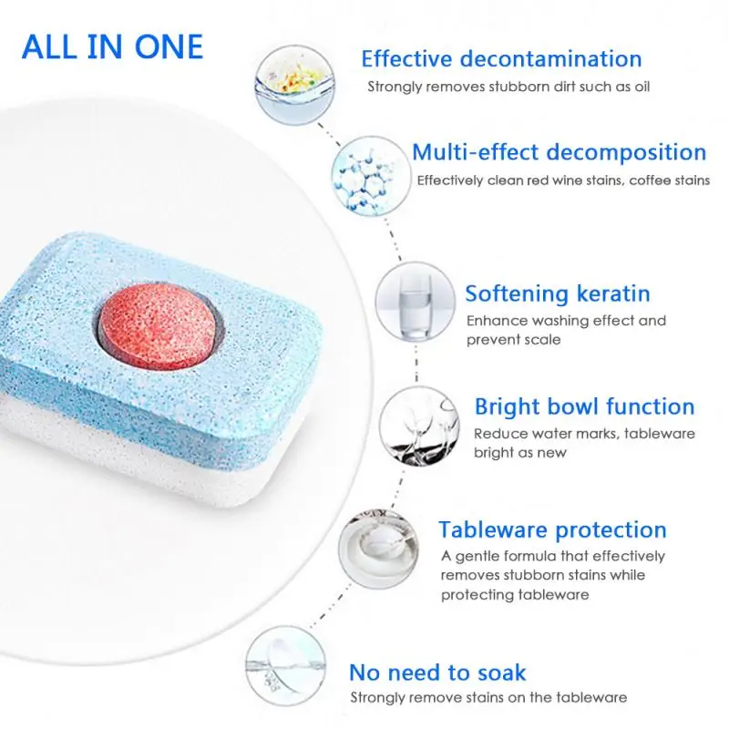 30 таб 600 г моющее средство для посудомоечной машины таблетки для посудомоечной машины Powerball технология свежий аромат блюдо вкладки Бытовая химия для чистки
