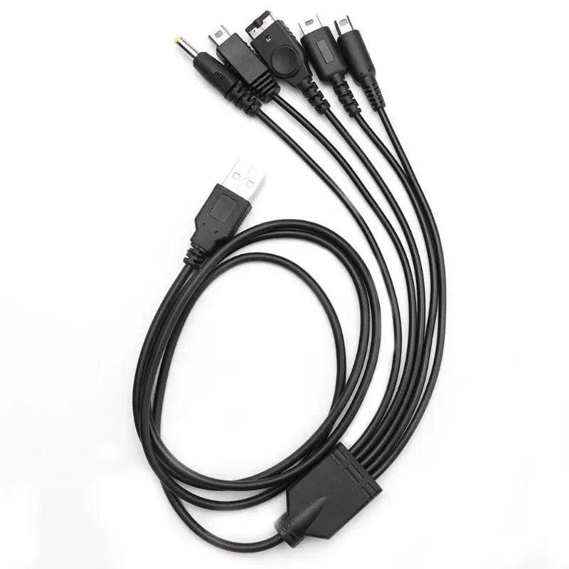 Прочный USB кабель для зарядного устройства Классический Тонкий 1,2 м 5 в 1 usb кабель для зарядки, шнур подходит для Kind NEW 3DS XL NDSLite NDSI LL