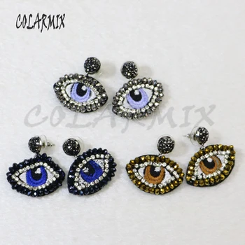 

10 pairs beaded eye earrings drop earrings hand-crafted earrings jewelry earrings geometric gems accessories for women 9427