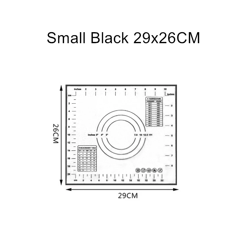 Black 29x26cm Силиконовые коврики для выпечки лист тесто для пиццы антипригарный держатель для кондитерских изделий Кухонные гаджеты Инструменты для приготовления пищи посуда Аксессуары для выпечки - Цвет: Black 29x26cm