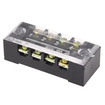 

New 3 Pcs 600V 15A 4 Positions Dual Rows Covered Barrier Screw Terminal Block Strip