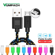 Câble Micro USB tressé en Nylon Vumpach câble de chargeur USB de synchronisation de données 1m/2m/3m pour Samsung HTC LG Huawei Xiaomi câbles de téléphone Android