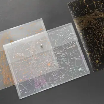 

A4 Laser transparent file folder document bag Fantasy file bag Supplies School Stationery Bag Star pocket kawaii storage PP K8B3