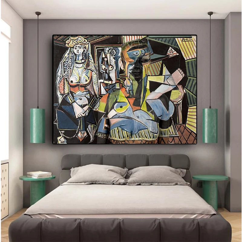 

MUTU Women Of Algiers by Pablo Picasso Posters and Prints Oil Painting on Wall Art Picture for Living Room Cuadros Decoration