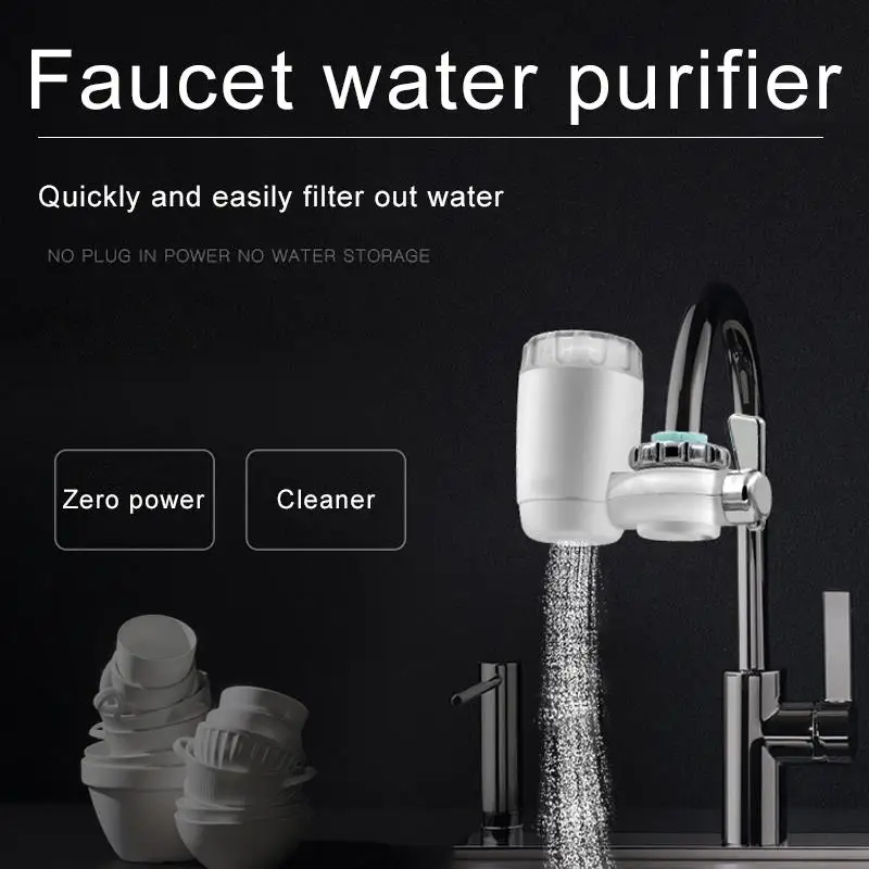 Washable Faucet Filter Tap Adapter White Environmental Bath Water Filter Swivel Head Household Ceramic Percolator