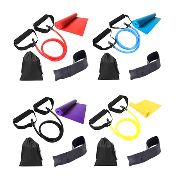 

4pcs/set Elastic Resistance Bands Fitness Strength Training Pull Rope Towel Gym Fitness Equipment with Cloth Bag Door Buckle