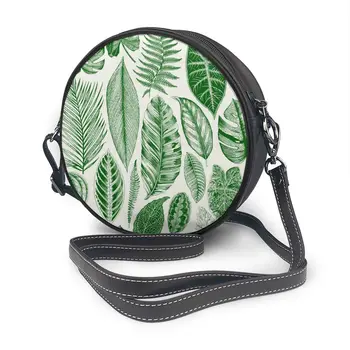 

Vintage Floral Leaves Botanical Classic Pattern Bag Round Shoulder Bag Small Women Fashion Summer Messenger Crossbody Bags